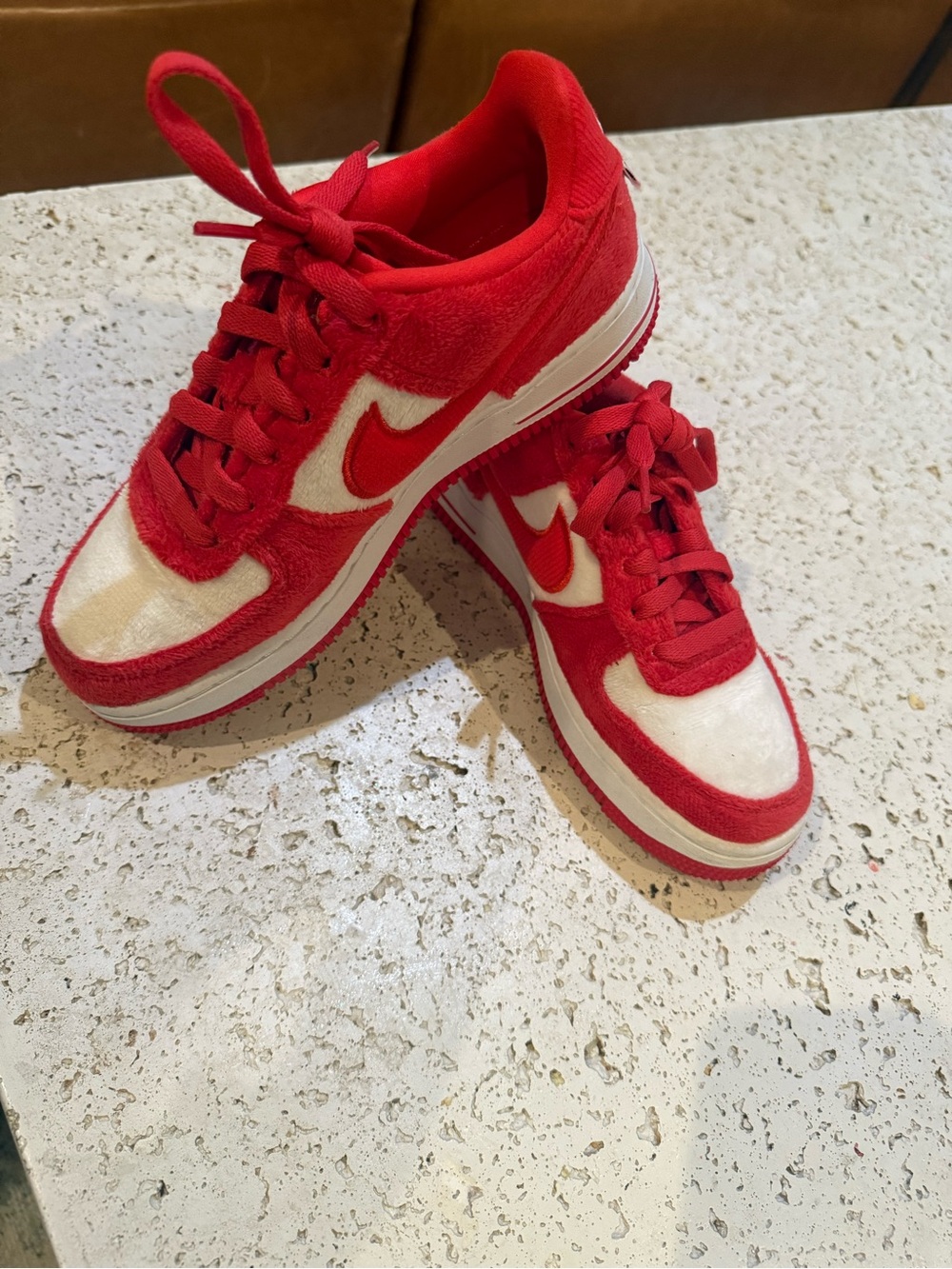 Nike Kids Red and White Low-Top Sneakers